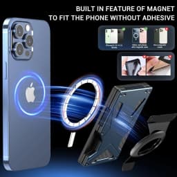 Magnetic Phone Wallet Compatible with Apple MagSafe-Metal Card Holder with AirTag Holder, RFID Blocking & Money Clip Mag Safe Wa