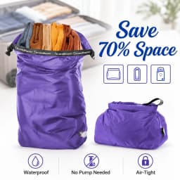 Bump Free Compression Bag for Travel Waterproof Vacuum Storage Bag Space Saver Organizer for Clothes Camping Gym Packing Cubes