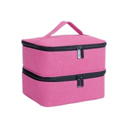 Nail Polish Organizer Handheld Double Layer CosmeticOrganizer Tote Bag For Girls And Women Nail Art, EssentialOil, Cosmetic Set