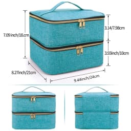Nail Polish Organizer Handheld Double Layer CosmeticOrganizer Tote Bag For Girls And Women Nail Art, EssentialOil, Cosmetic Set
