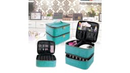 Nail Polish Organizer Handheld Double Layer CosmeticOrganizer Tote Bag For Girls And Women Nail Art, EssentialOil, Cosmetic Set