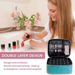 Nail Polish Organizer Handheld Double Layer CosmeticOrganizer Tote Bag For Girls And Women Nail Art, EssentialOil, Cosmetic Set