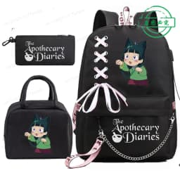 Mochila School Backpack Student Teenager Schoolbag Bag The Apothecary Diaries Maomao Anime Bookbag with Portable Lunch Bags 3pcs