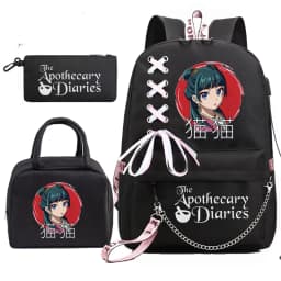Mochila School Backpack Student Teenager Schoolbag Bag The Apothecary Diaries Maomao Anime Bookbag with Portable Lunch Bags 3pcs
