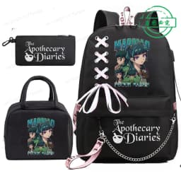 Mochila School Backpack Student Teenager Schoolbag Bag The Apothecary Diaries Maomao Anime Bookbag with Portable Lunch Bags 3pcs