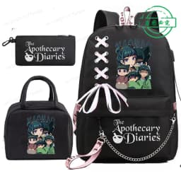 Mochila School Backpack Student Teenager Schoolbag Bag The Apothecary Diaries Maomao Anime Bookbag with Portable Lunch Bags 3pcs