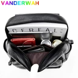 Genuine Women Soft Leather Backpack Fashion Female Shoulder Bag Sac a Dos Ladies Bagpack Mochilas School Bags For Teenage Girls