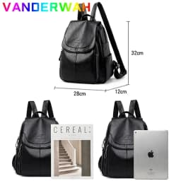 Genuine Women Soft Leather Backpack Fashion Female Shoulder Bag Sac a Dos Ladies Bagpack Mochilas School Bags For Teenage Girls