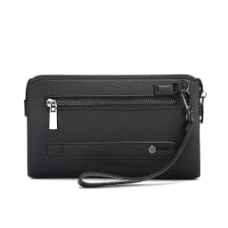 Leather Wallet FL-V1 Men Business Clutch Bag Smart Fingerprint Lock Security Anti Theft Handbag Black Safety Men Wallet сумка 가방