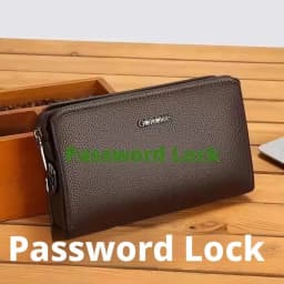 Leather Wallet FL-V1 Men Business Clutch Bag Smart Fingerprint Lock Security Anti Theft Handbag Black Safety Men Wallet сумка 가방
