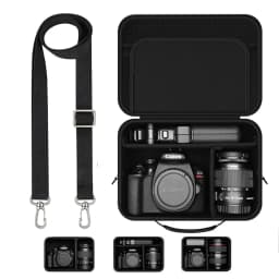 Camera Case For Canon EOS Rebel T7/R50/R100 and More DSLR & Mirrorless Cameras,Portable Travel Bag with Adjustable Dividers