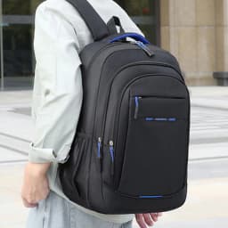 Comfort Padded Business Laptop Backpack Men Oxford Cloth Rucksack With Luggage Strap for School Work Outdoor Trip