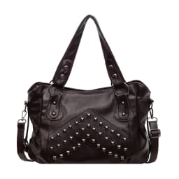 Rivet Punk Large Capacity Handbags Top Quality Sturdy Soft Leather Casual Tote Bag Shoulder Crossbody Bags Daily Commute Travel