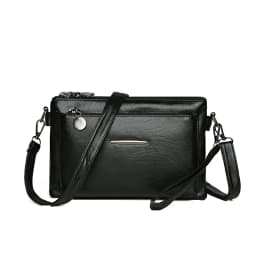 Solid Color Simple Retro Women's Small Crossbody Bag Soft PU Leather Multi-layered Shoulder Bag Casual Large Capacity Sling Bag