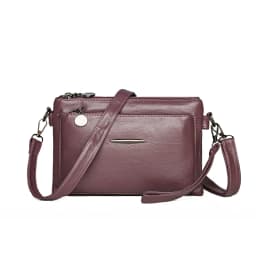 Solid Color Simple Retro Women's Small Crossbody Bag Soft PU Leather Multi-layered Shoulder Bag Casual Large Capacity Sling Bag
