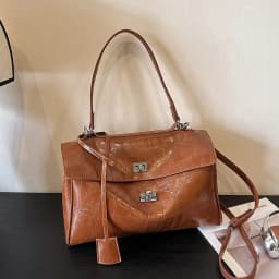 Luxury PU Leather сумка тоут женская, High-end Brand Multi-layered Large-capacity Texture Crossbody Bag,metal Buckle Flip Design