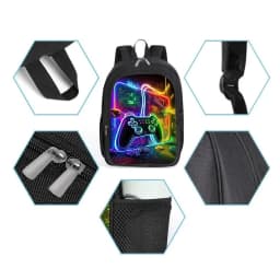 GamePad Double Layered Backpack For Boy And Girls Best Gifts 2D Flat Cartoon School Backpack For Children