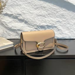 New Niche Women's 2026 Textured Solid Color Simple Stylish Unique Small Square Commuting Shoulder Bag For Women