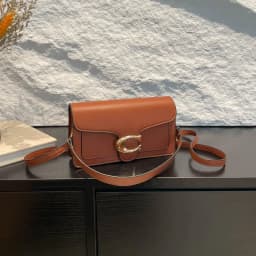 New Niche Women's 2026 Textured Solid Color Simple Stylish Unique Small Square Commuting Shoulder Bag For Women