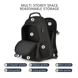 Business Travel Men's Backpack Large Capacity Multi-compartment Computer Student Commuter Bag 15 Inch Laptop Capacity Pure Color