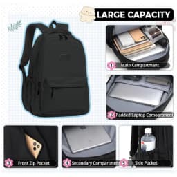 Cute Aesthetics 14-inch Laptop Backpack, Large Women's College Backpack, Lightweight Waterproof Travel Backpack College Style