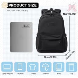 Cute Aesthetics 14-inch Laptop Backpack, Large Women's College Backpack, Lightweight Waterproof Travel Backpack College Style