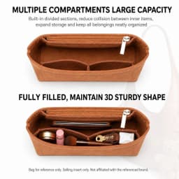Felt Bag Organizer Insert for Coach Brooklyn Shoulder Bag Liner Fit Structured Storage Insert for 28 34 39 Tote Bag Compartments
