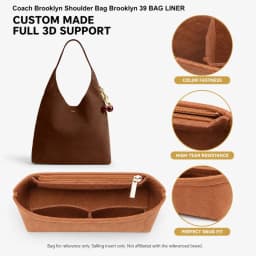 Felt Bag Organizer Insert for Coach Brooklyn Shoulder Bag Liner Fit Structured Storage Insert for 28 34 39 Tote Bag Compartments
