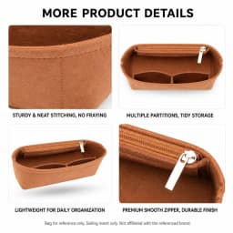Felt Bag Organizer Insert for Coach Brooklyn Shoulder Bag Liner Fit Structured Storage Insert for 28 34 39 Tote Bag Compartments