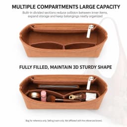 Felt Bag Organizer Insert for Coach Brooklyn Shoulder Bag Liner Fit Structured Storage Insert for 28 34 39 Tote Bag Compartments