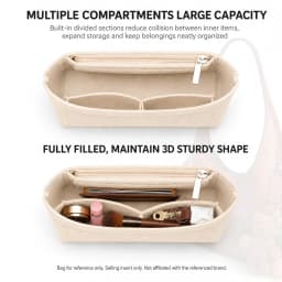 Felt Bag Organizer Insert for Coach Brooklyn Shoulder Bag Liner Fit Structured Storage Insert for 28 34 39 Tote Bag Compartments