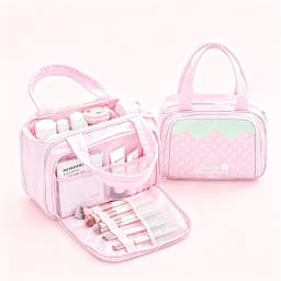 Large Capacity Women Makeup Bag Organizer Portable Travel Toiletry Case Stand Up Cosmetic Storage Pouch Waterproof Vanity Bag
