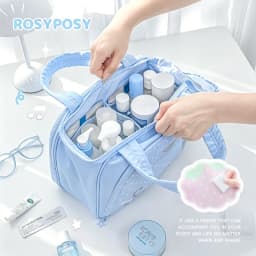 Large Capacity Women Makeup Bag Organizer Portable Travel Toiletry Case Stand Up Cosmetic Storage Pouch Waterproof Vanity Bag