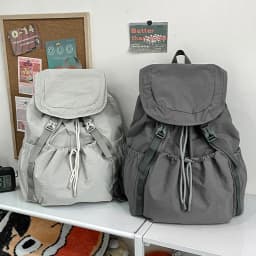 Fashionable Casual Drawstring Backpack for Women 2025 Fashion Large Capacity Lightweight Pleated Backpack for Outdoor Travel