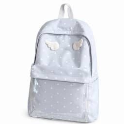 2 Sizes Polka Dot Backpack Large Capacity Transparent Pocket School Daypack Polka Dot Pattern Transparent Pocket Backpack