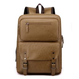 Fashion Men Backpack PU Leather Bagpack Large Laptop Backpacks Male Mochilas Black Schoolbag For Teenagers Boys Brown Sac A Dos