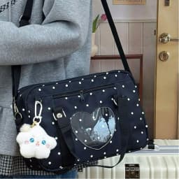 Y2K Anime Convention Polka Dot Ita Shoulder Bag 2D Crossbody Bag Cute Girl Transparent Bag Otaku DIY Comic Display Messenger Bag