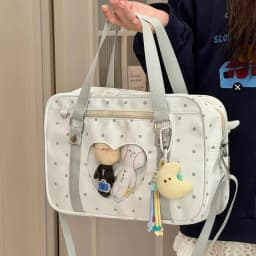 Y2K Anime Convention Polka Dot Ita Shoulder Bag 2D Crossbody Bag Cute Girl Transparent Bag Otaku DIY Comic Display Messenger Bag