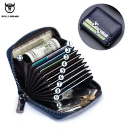 BULLCAPTAIN Real Pickup Card Bag with RFID Function Men's Card Holder Credit Card Business Card ID Card Holder Fashion Card Bag