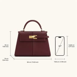 JW PEI Elise Women's Handbag: Mini / Large Square Crossbody Purse - Designer Burgundy Vegan Leather Shoulder Bag