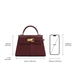 JW PEI Elise Women's Handbag: Mini / Large Square Crossbody Purse - Designer Burgundy Vegan Leather Shoulder Bag