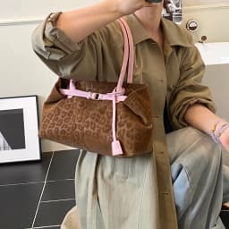 LEFTSIDE Leopard PU Leather Shoulder Bags for Women 2025 Luxury Designer Brand Trend Tote Bag Females Short Handle Handbags