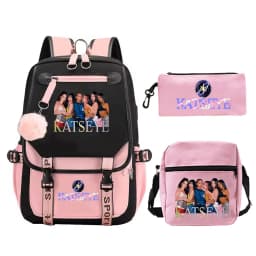 New Katseye Backpack 3pcs Set High Quality Zipper Rucksack Women Men Casual Mochilas College Student School Bag for Teenager