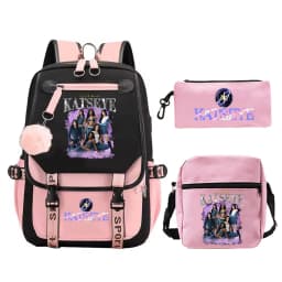 New Katseye Backpack 3pcs Set High Quality Zipper Rucksack Women Men Casual Mochilas College Student School Bag for Teenager