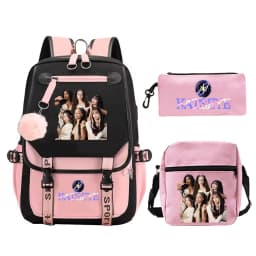 New Katseye Backpack 3pcs Set High Quality Zipper Rucksack Women Men Casual Mochilas College Student School Bag for Teenager