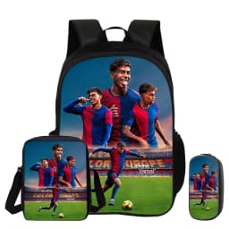 L-Lamin Yamal 3Pcs Set Backpack Shoulder Bag Pencil Bags Bookbag Football Star Rucksack child Mochila Sports Schoolbag Kids Gift