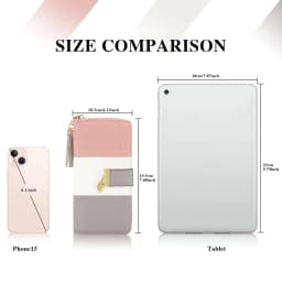 Pomelo Best Tri‑Color Women's Wallet PU Leather Long Zipper RFID Blocking Large Capacity 9 Card Slots Tassel Pendant Fits Phone