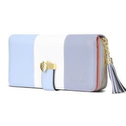 Pomelo Best Tri‑Color Women's Wallet PU Leather Long Zipper RFID Blocking Large Capacity 9 Card Slots Tassel Pendant Fits Phone