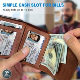 Men Retro Leather RFID Pop‑Up Credit Card Holder Slim Automatic Eject Wallet Multi ID Window Business Male Card Purse