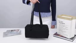Polka Dot Leopard Print Nylon Shoulder Bag with Pendant Korean Tote Bag Women Casual Boston Bowling Bag Large Capacity Travel